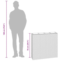 Letti Rialzati da Giardino con 4 Vasi 2 pz in Polyrattan Grigio 279080