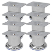 Piedini Rotondi per Divani 8 pz Cromati 60 mm