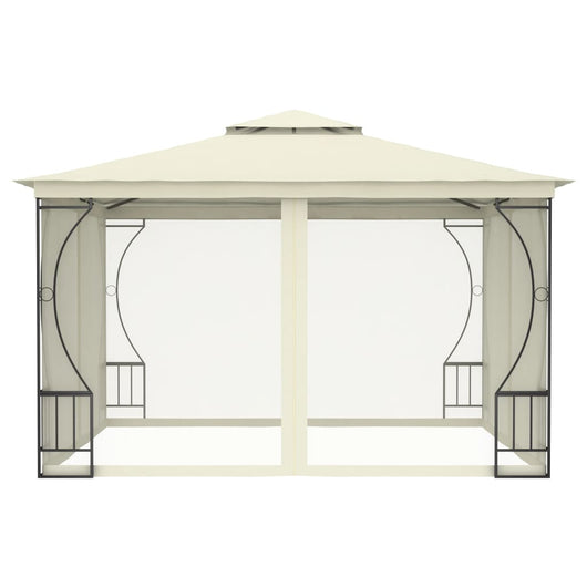 Gazebo con Rete 300x300x265 cm Crema