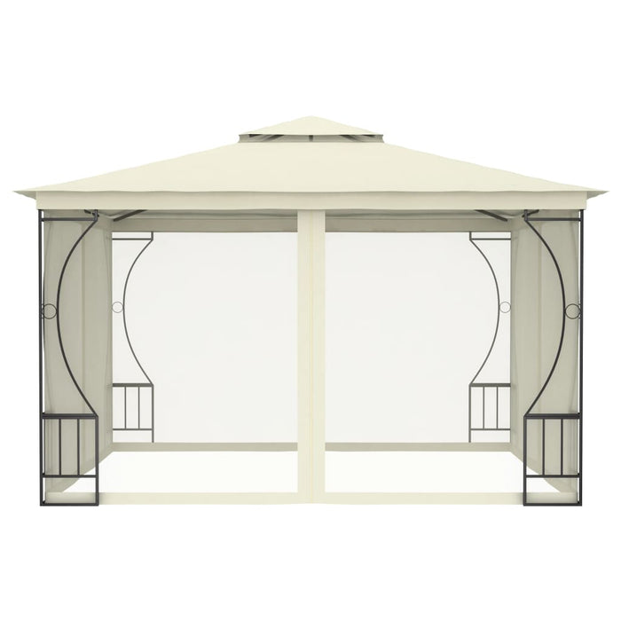 Gazebo con Rete 300x300x265 cm Crema