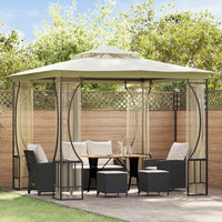 Gazebo con Rete 300x300x265 cm Crema 48595