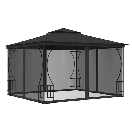 Gazebo con Rete 300x300x265 cm Antracite