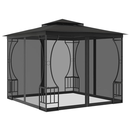 Gazebo con Rete 300x300x265 cm Antracite 48597