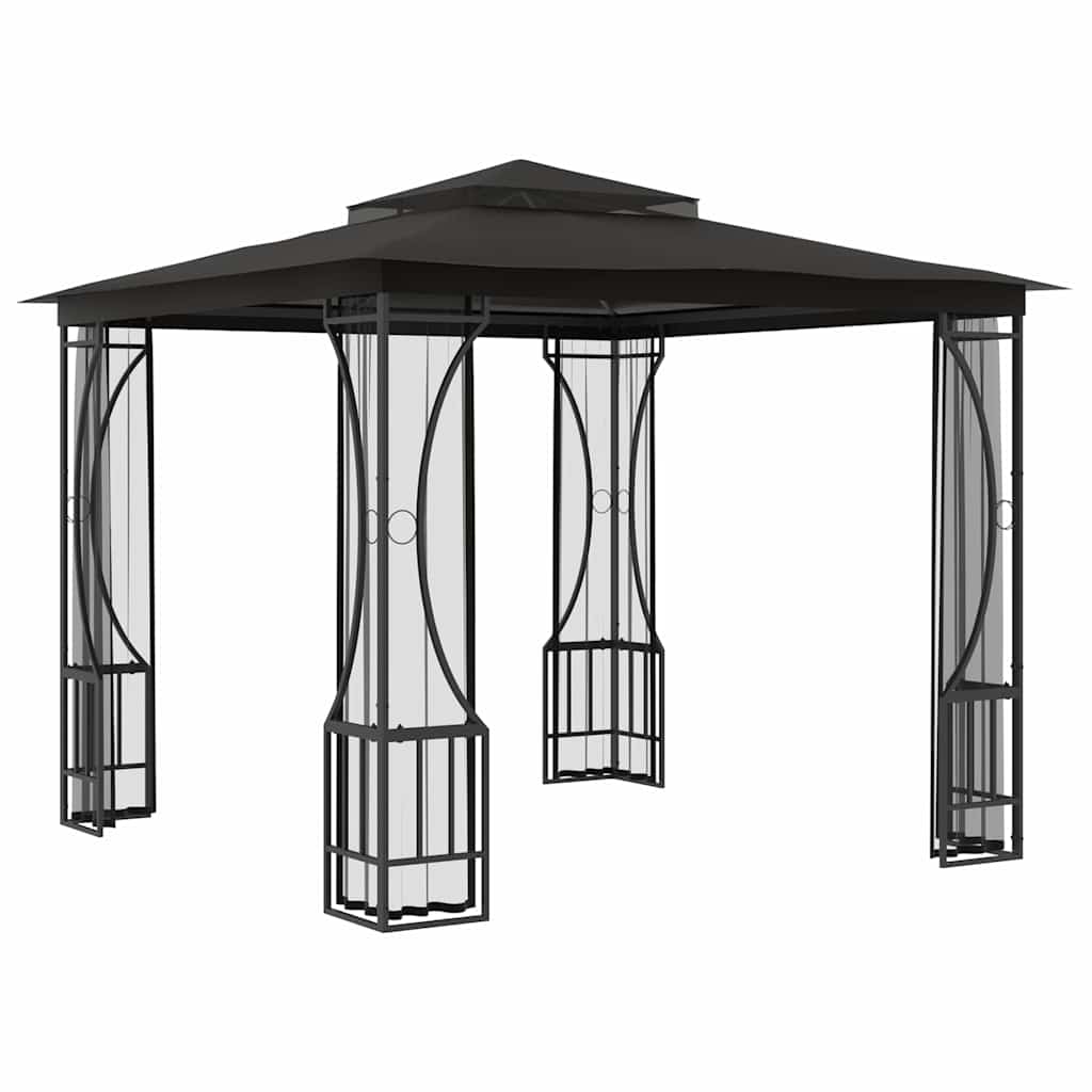 Gazebo con Rete 300x300x265 cm Antracite 48597