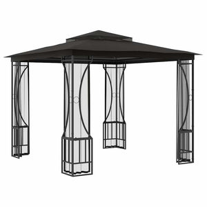 Gazebo con Rete 300x300x265 cm Antracite 48597