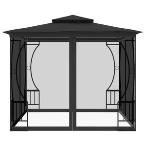 Gazebo con Rete 300x300x265 cm Antracite 48597