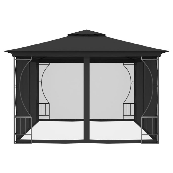 Gazebo con Rete 300x400x265 cm Antracite