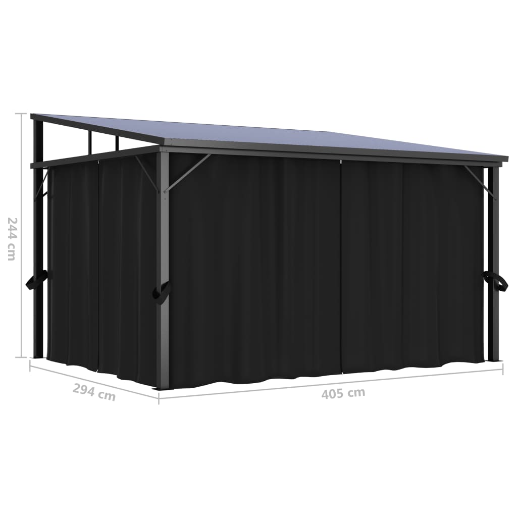 Gazebo con Tenda 405x294x244 cm Antracite 48599