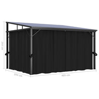 Gazebo con Tenda 405x294x244 cm Antracite 48599