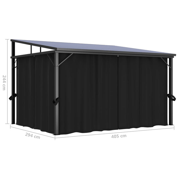Gazebo con Tenda 405x294x244 cm Antracite 48599