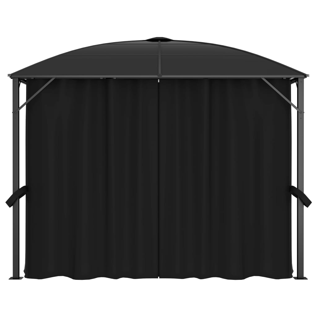 Gazebo con Tende 300x300x265 cm Antracite 48600