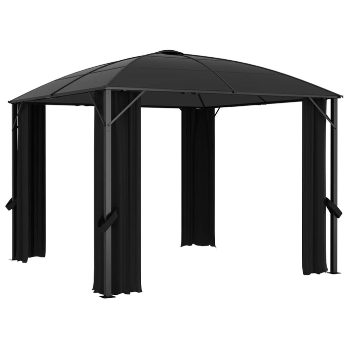 Gazebo con Tende 300x300x265 cm Antracite 48600