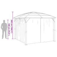 Gazebo con Tende 300x300x265 cm Antracite 48600