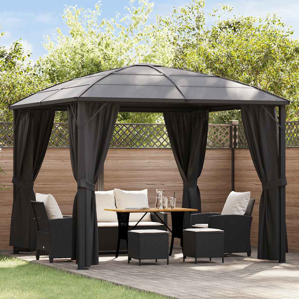Gazebo con Tende 300x300x265 cm Antracite 48600