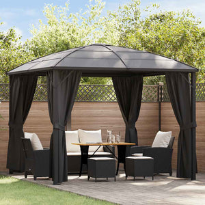 Gazebo con Tende 300x300x265 cm Antracite 48600