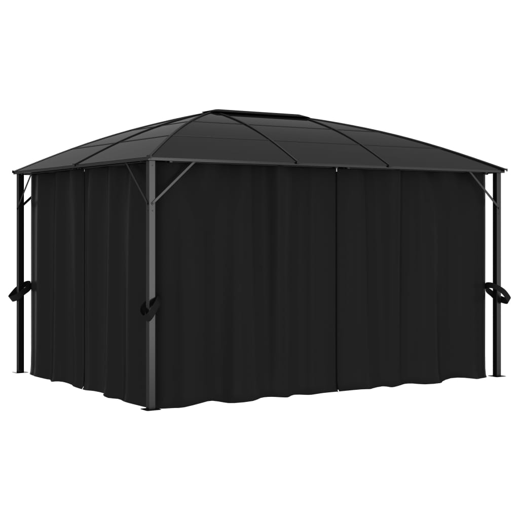 Gazebo con Tende 400x300x265 cm Antracite cod mxl 54867