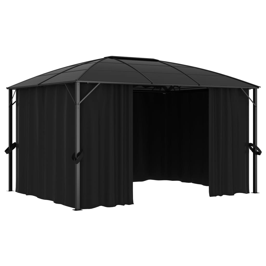 Gazebo con Tende 400x300x265 cm Antracite cod mxl 54867