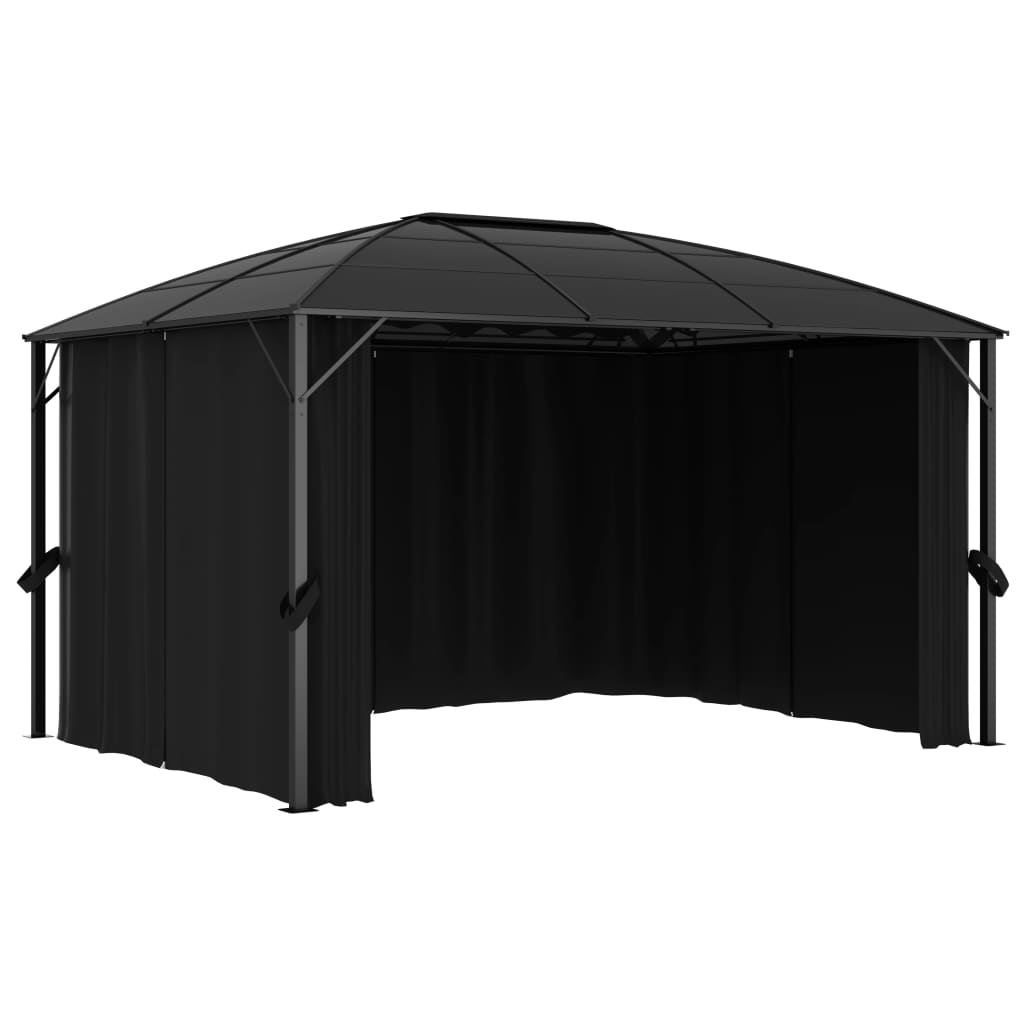Gazebo con Tende 400x300x265 cm Antracite cod mxl 54867