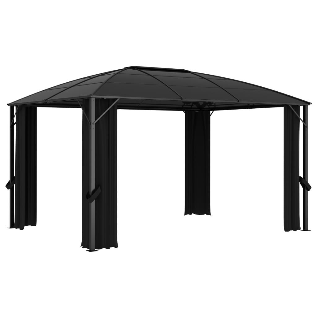 Gazebo con Tende 400x300x265 cm Antracite cod mxl 54867