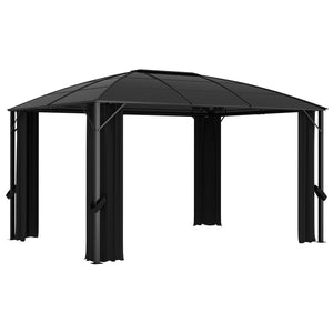 Gazebo con Tende 400x300x265 cm Antracite cod mxl 54867