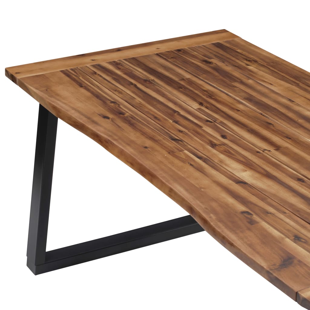 Tavolo da Pranzo in Legno Massello di Acacia 180x90 cm 288068