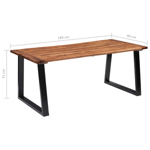 Tavolo da Pranzo in Legno Massello di Acacia 180x90 cm 288068