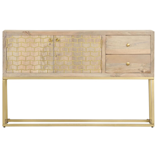 Credenza Oro 120x30x75 cm Legno Massello di Mango 286500