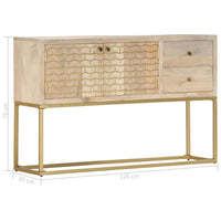 Credenza Oro 120x30x75 cm Legno Massello di Mango 286500