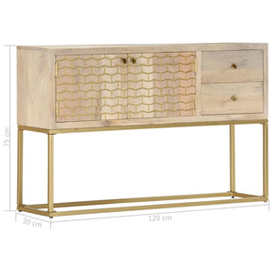 Credenza Oro 120x30x75 cm Legno Massello di Mango 286500