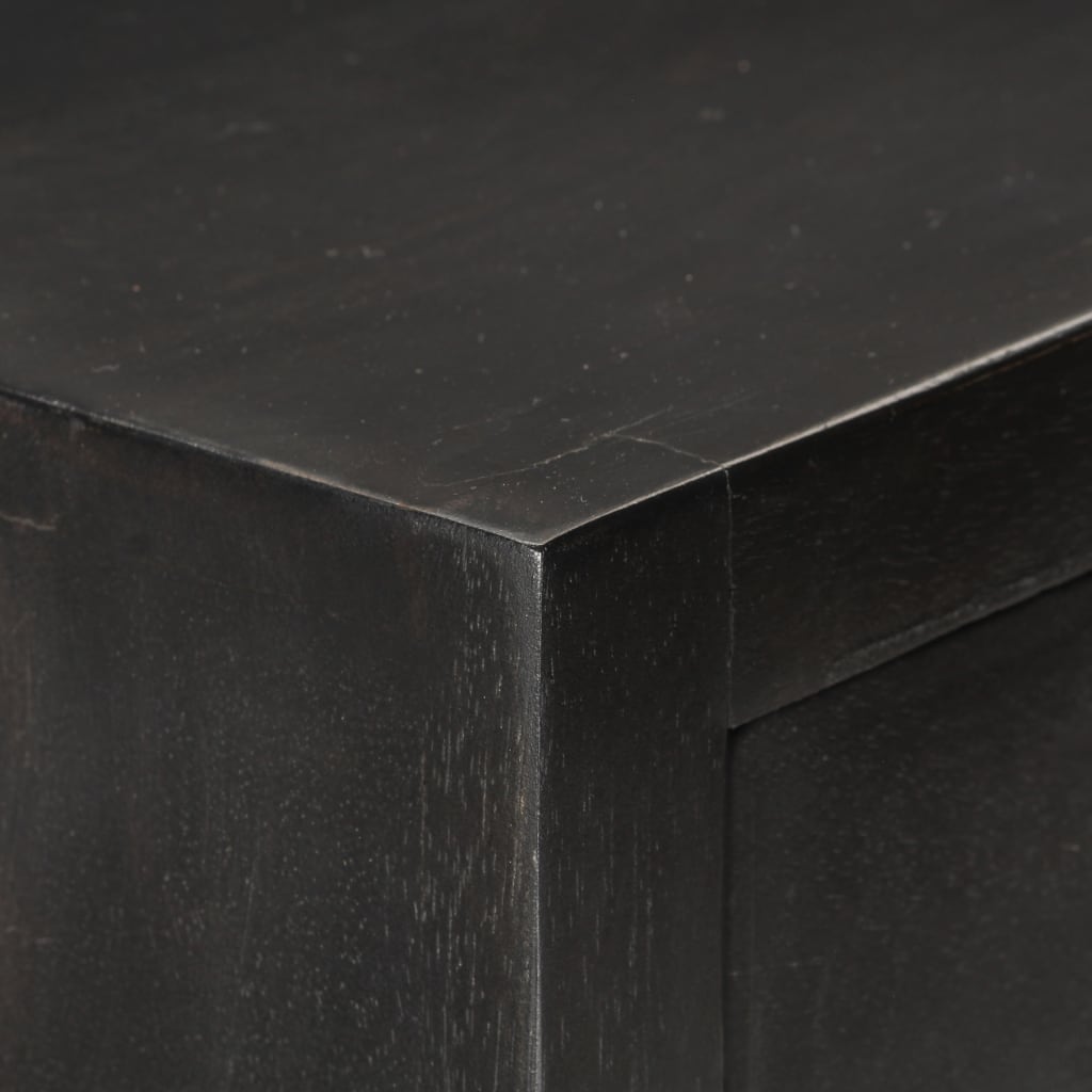Cassettiera Nero e Oro 45x30x105 cm in Legno Massello di Mango 286513