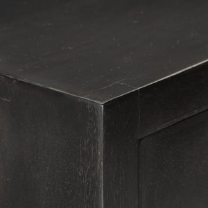 Cassettiera Nero e Oro 45x30x105 cm in Legno Massello di Mango 286513