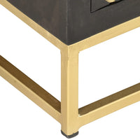 Mobile Porta TV Oro e Nero 120x30x40 cm Legno Massello di Mango 286514