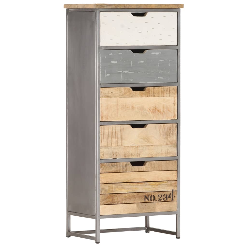 vidaXL Cassettiera 45x30x105 cm in Legno Massello di Mango