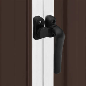 Casetta da giardino casetta ripostiglio casetta da esterno casetta per attrezzi robusta marrone 195 x 198 x 159 cm marrone acciaio zincato 02_0022327