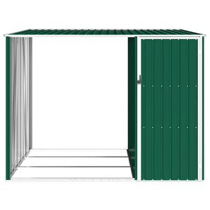 Capanno per Legna Verde 245x98x159 cm in Acciaio Zincato 46293