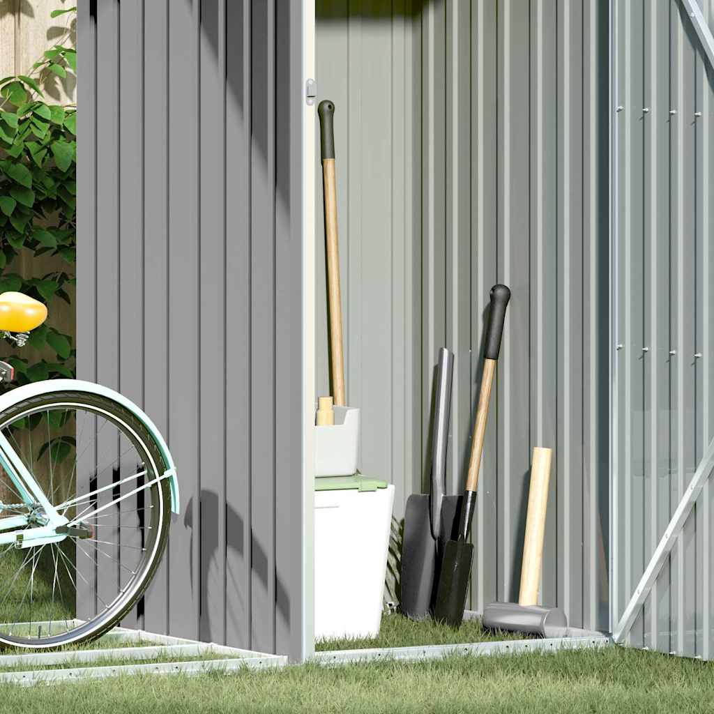 Capanno per Legna Grigio 245x98x159 cm in Acciaio Zincato 46294