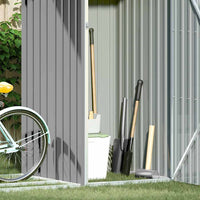 Capanno per Legna Grigio 245x98x159 cm in Acciaio Zincato 46294