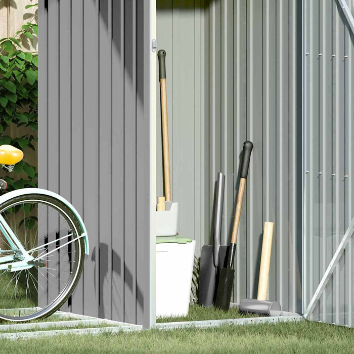 Capanno per Legna Grigio 245x98x159 cm in Acciaio Zincato 46294