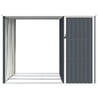 Capanno per Legna-Casetta da Giardino Antracite 245x98x159 cm in Acciaio Zincato