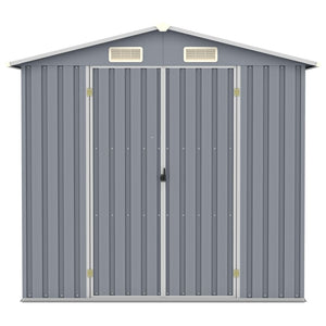 Capanno da Giardino Grigio 205x129x183 cm in Acciaio Zincato 46298