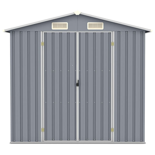 Capanno da Giardino Grigio 205x129x183 cm in Acciaio Zincato 46298