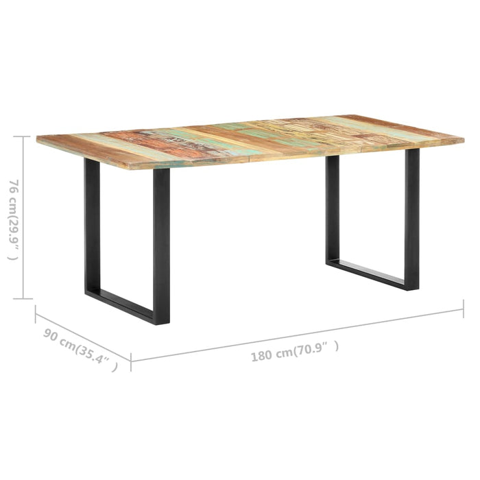 Tavolo da Pranzo 180x90x76 cm in Legno Massello di Recupero 285830