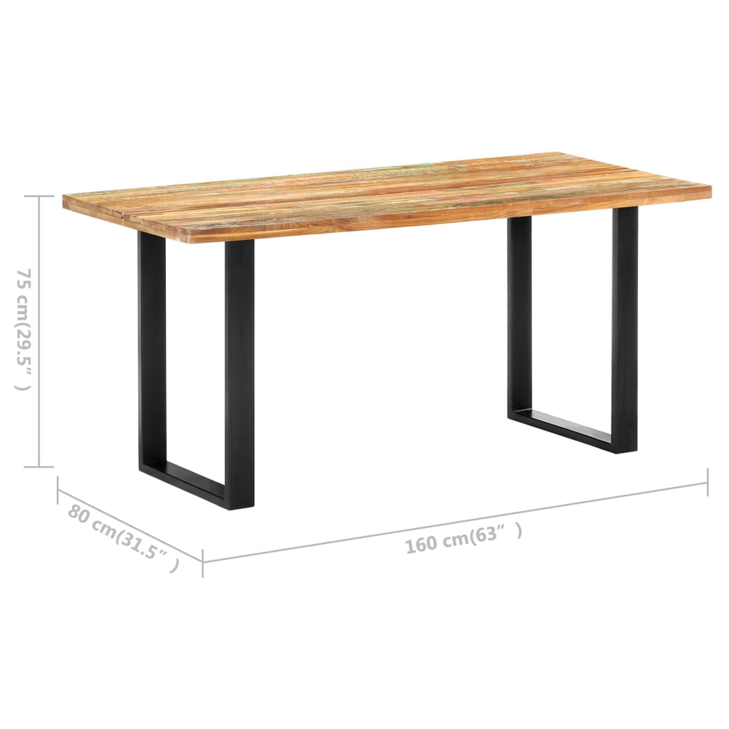Tavolo da Pranzo 160x80x75 cm in Legno Massello di Recupero 285832