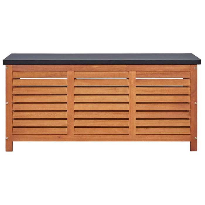 Cassetta portaoggetti per mobili da giardino 117 x 50 x 55 cm in massello di eucalipto marrone e nero 02_0013002