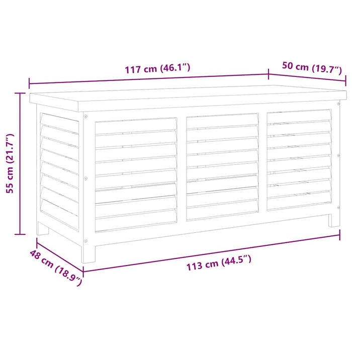 Cassapanca da Giardino 117x50x55 cm in Massello di Eucalipto cod mxl 55357