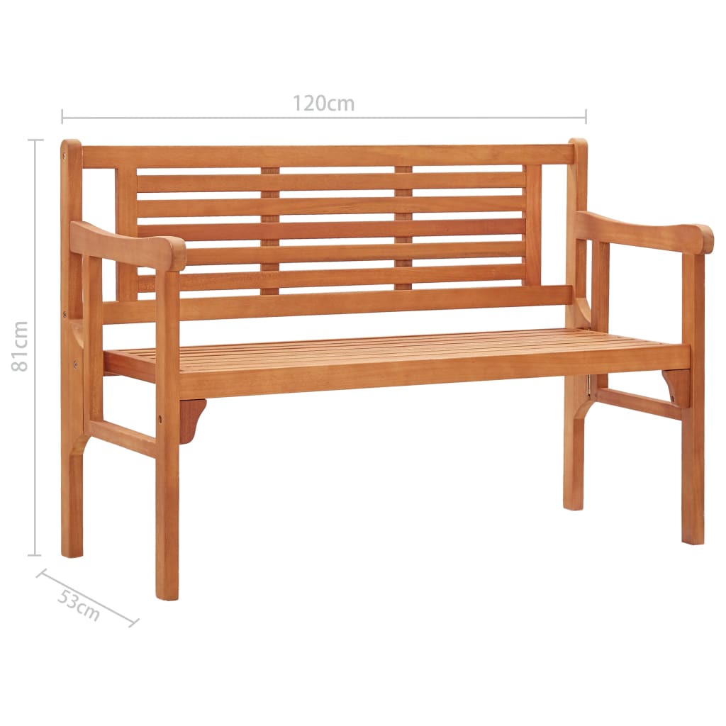Panchina da Giardino Pieghevole 120 cm Legno Massello Eucalipto 47293