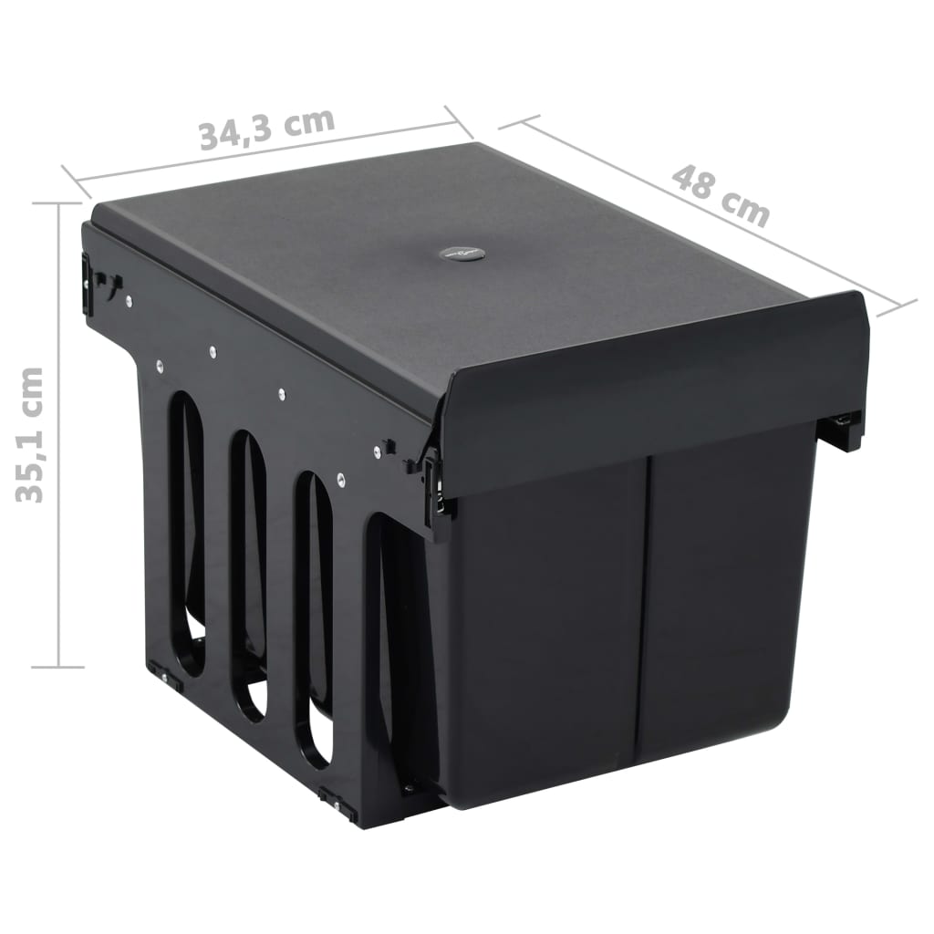 Cestino Estraibile per Mobile Cucina-Scaffale per Cucina Chiusura Ammortizzata 36L 744882