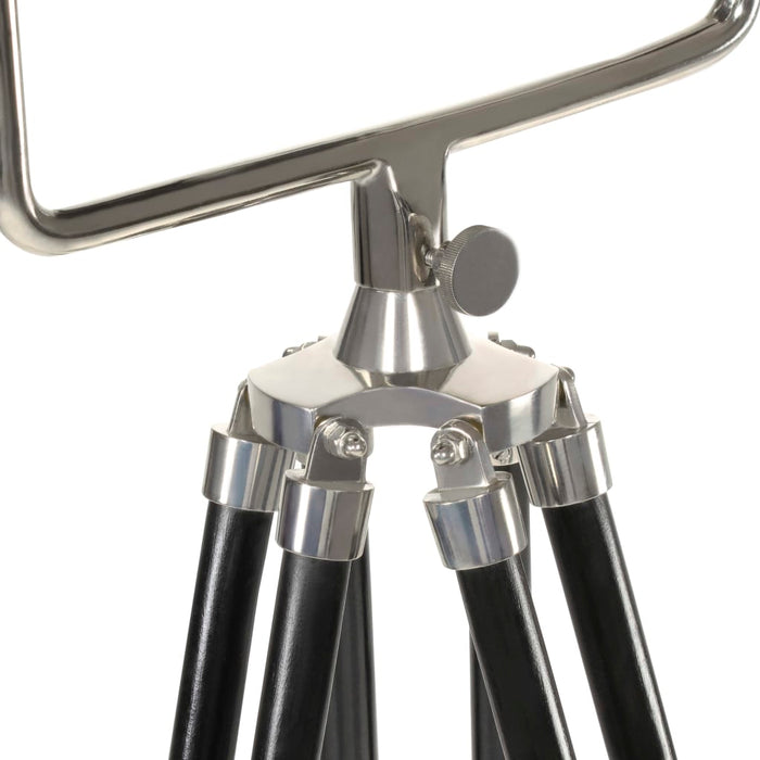 Lampada a Treppiede a Pavimento Nera in Legno di Mango 171 cm 286105