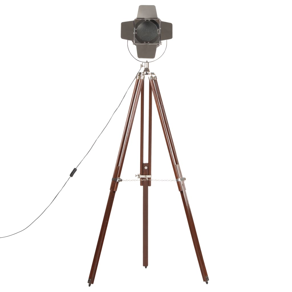 Lampada da Terra a Treppiede Legno Massello di Mango 180 cm 286106