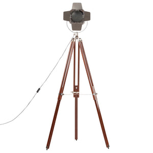 Lampada da Terra a Treppiede Legno Massello di Mango 180 cm 286106
